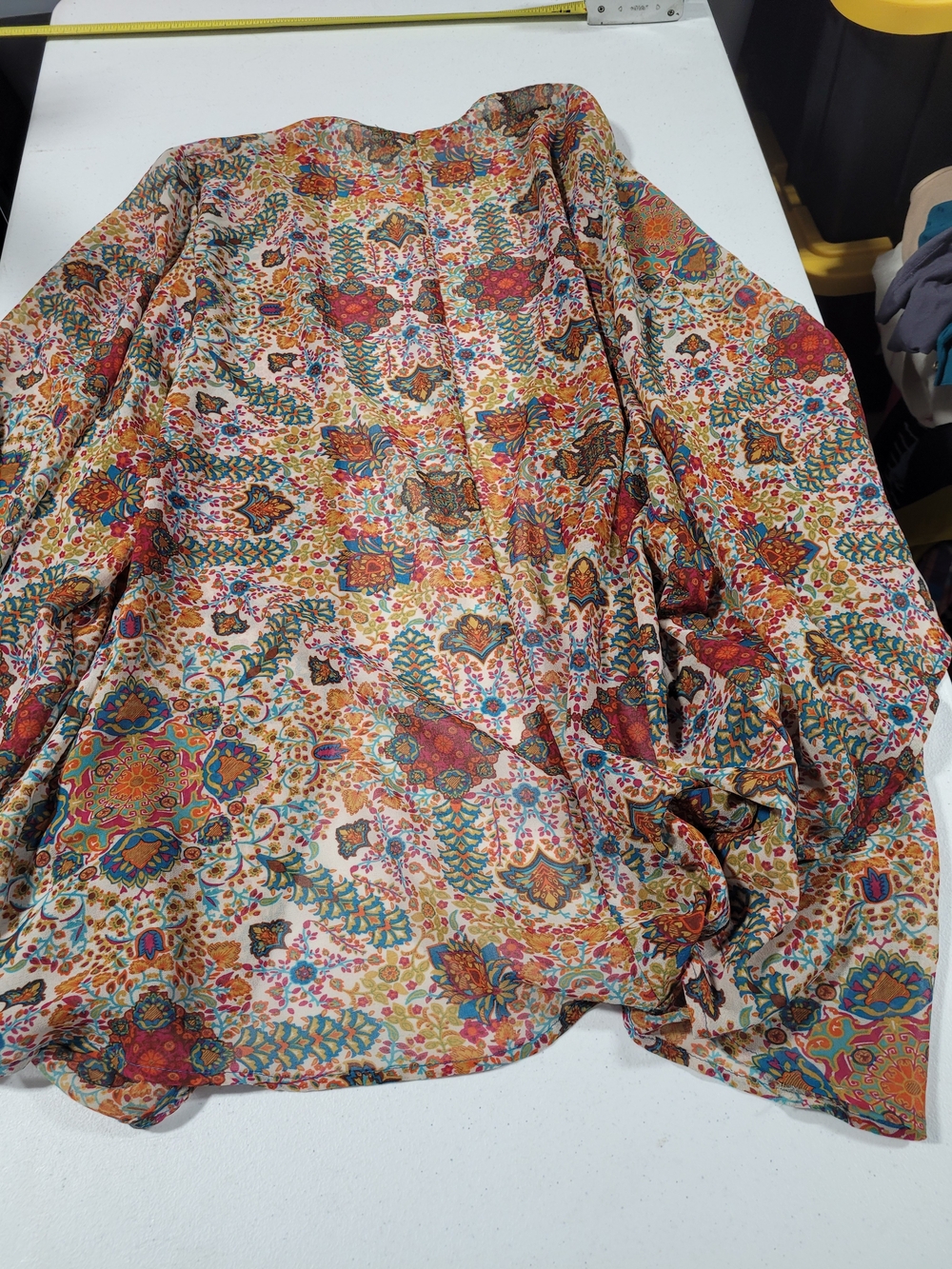 Forever 21 Multicolor Floral Paisley Kimono - Teal, Orange, Pink - Picture 3 of 3